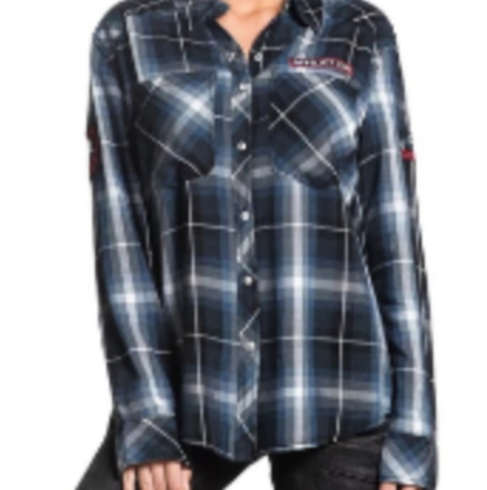 Affliction Plaid Button Down Shirt - Size M